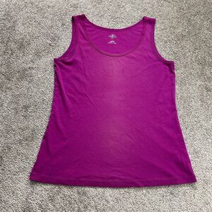 St. John's Bay Tank Top Shirt Womens Large Pink Magenta Casual Ladies Cotton